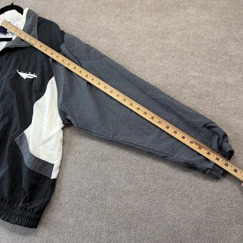Vintage Nike Flight Windbreaker Track Jacket Men's Size Large Gray Black White